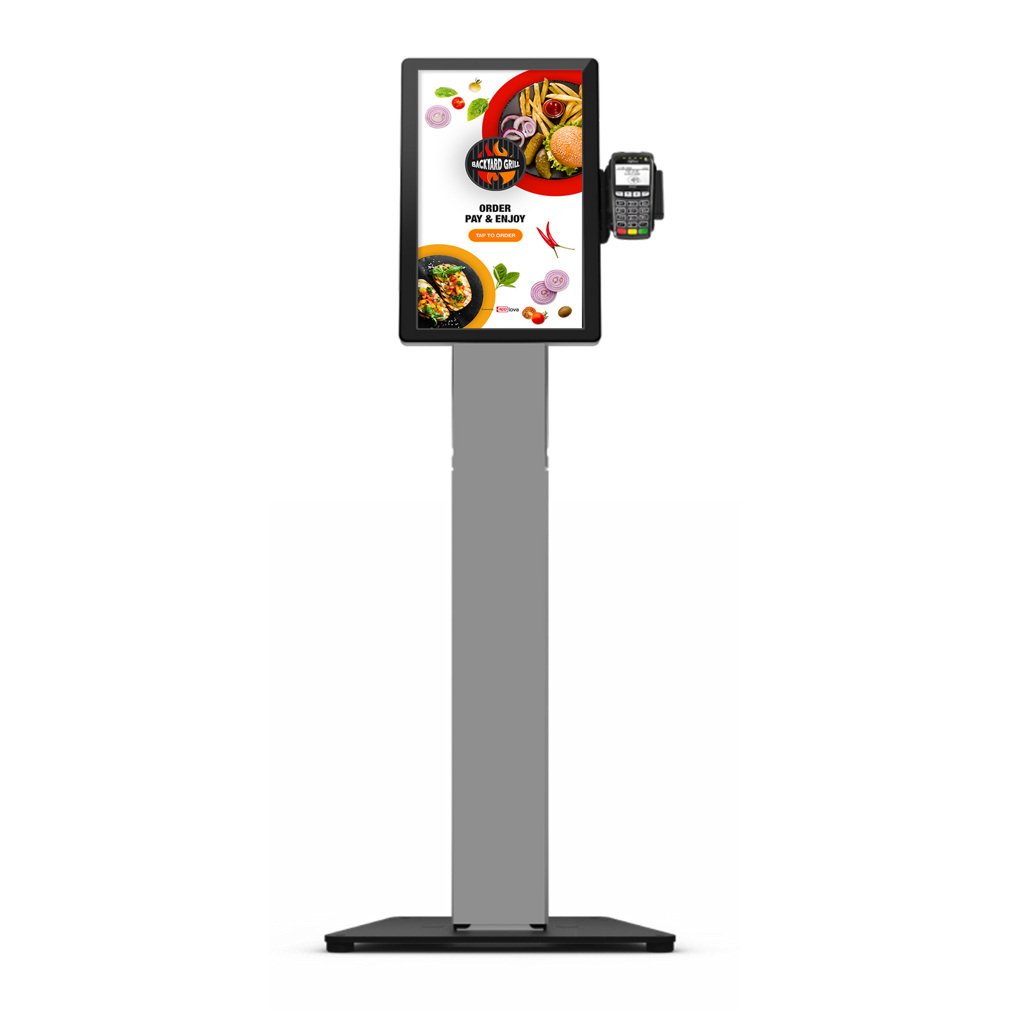 22" Touchscreen Floor Standing Kiosk (22F1) Restaurant Self-serve Kiosk
